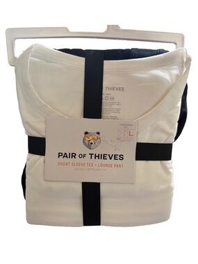 Pair of Thieves Short Sleeve Tee & Lounge Pant Set - White & Black